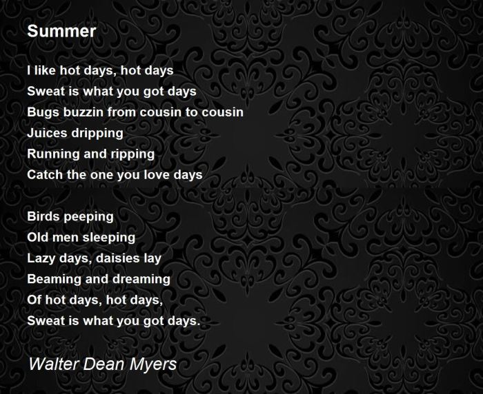 Summer poem walter dean myers