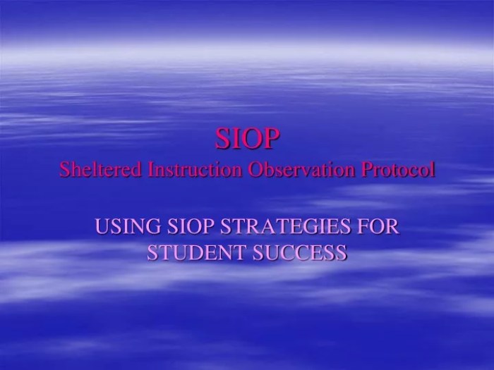 Observation instruction protocol sheltered siop model